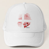 Dänemark-Flagge Truckerkappe (Vorderseite)