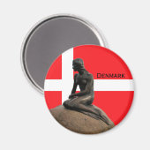 Dänemark Flagge und Mermaid Magnet (Vorderseite/Rückseite)