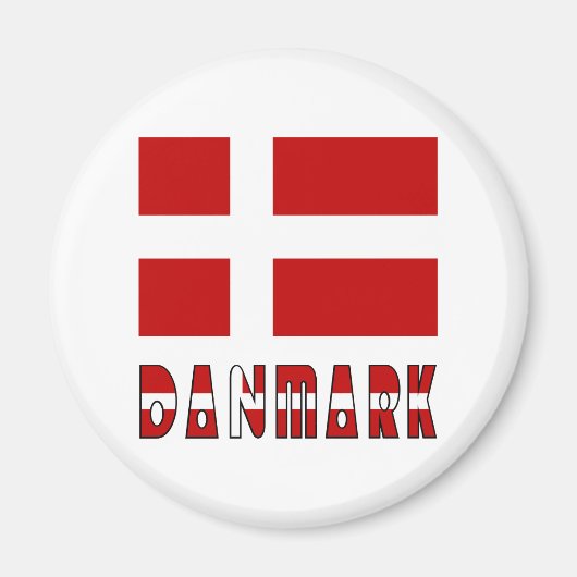 Dänemark Flagge & Wort CC Magnet (Vorne)
