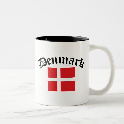 Dänemark-Flagge Zweifarbige Tasse (Rechts)