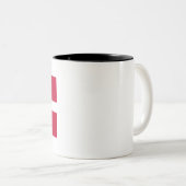 Dänemark Flagge Zweifarbige Tasse (VorderseiteRechts)