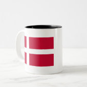 Dänemark Flagge Zweifarbige Tasse (Vorderseite Links)