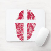 Dänemark Flaggen Fingerprint Land Prix Mousepad (Mit Mouse)