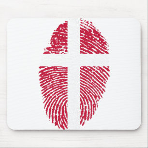 Dänemark Flaggen Fingerprint Land Prix Mousepad