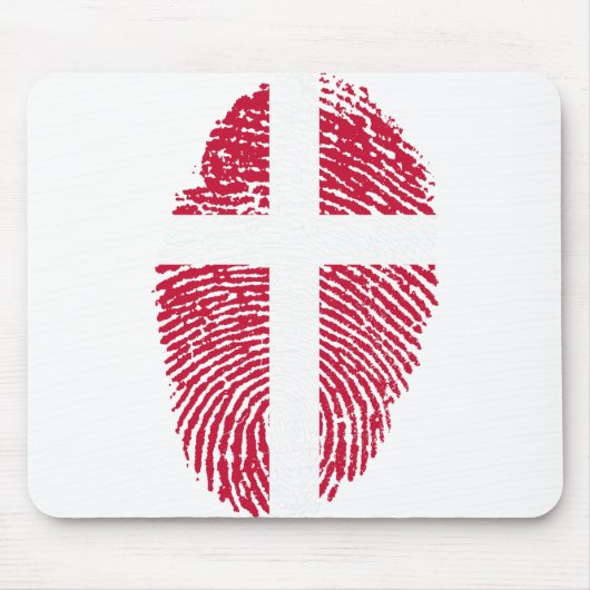 Dänemark Flaggen Fingerprint Land Prix Mousepad (Vorne)