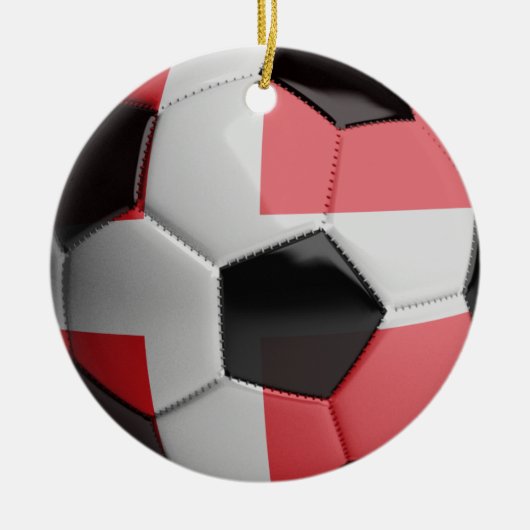 Dänemark-Flaggen-Fußball Keramik Ornament (Vorne)