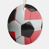 Dänemark-Flaggen-Fußball Keramik Ornament (Links)