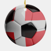 Dänemark-Flaggen-Fußball Keramik Ornament (Hinten)