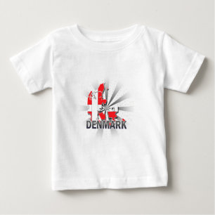 Dänemark-Flaggen-Karte 2,0 Baby T-shirt