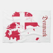 Dänemark-Flaggen-Karte Geschirrtuch (Horizontal)