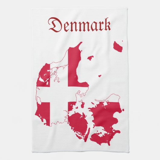 Dänemark-Flaggen-Karte Geschirrtuch (Vertikal)