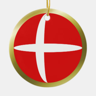 Dänemark-Flaggen-Ornament Keramikornament