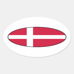 Dänemark-Flaggen-Oval-Aufkleber Ovaler Aufkleber