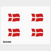 Dänemark Flaggenaufkleber Ovaler Aufkleber (Blatt)