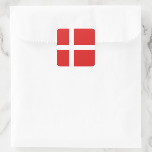 Dänemark Flaggenaufkleber Quadratischer Aufkleber (Tasche)