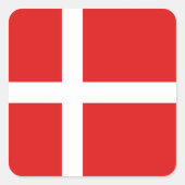 Dänemark Flaggenaufkleber Quadratischer Aufkleber (Vorderseite)