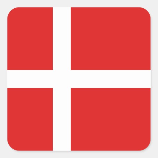Dänemark Flaggenaufkleber Quadratischer Aufkleber (Vorderseite)