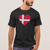 Dänemark Flaggenfarben Herz T - Shirt (Vorderseite)