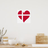 Dänemark Flaggenherz Poster (Küche)