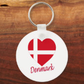 Dänemark Flaggenherz Schlüsselanhänger (Vorderseite)