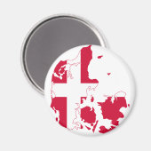 Dänemark Flaggenkarte DK Magnet (Vorderseite/Rückseite)