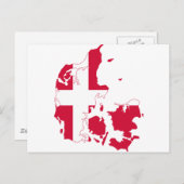 Dänemark Flaggenkarte DK Postkarte (Vorne/Hinten)