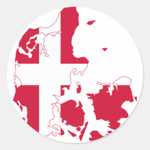 Dänemark Flaggenkarte DK Runder Aufkleber
