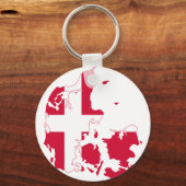 Dänemark Flaggenkarte DK Schlüsselanhänger (Vorderseite)