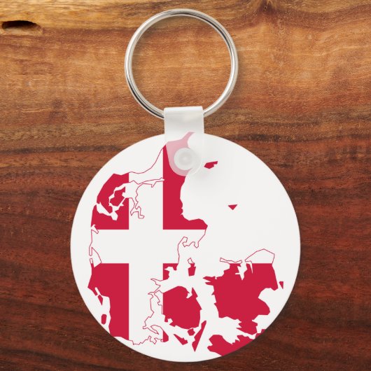 Dänemark Flaggenkarte DK Schlüsselanhänger (Vorderseite)