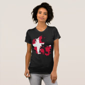 Dänemark Flaggenkarte DK T-Shirt (Vorne ganz)