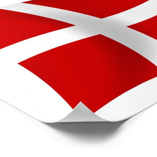 Dänemark Flaggenplakat Poster (Ecke)