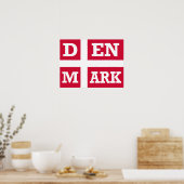 Dänemark Flaggentext Poster (Küche)