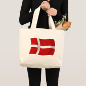 Dänemark Flaggentotentasche Jumbo Stoffbeutel (Vorderseite (Produkt))