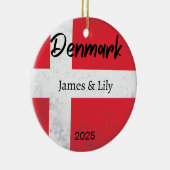 Dänemark Flaggenverzierung, Personalisiertes Dänem Keramik Ornament (Rechts)