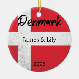 Dänemark Flaggenverzierung, Personalisiertes Dänem Keramik Ornament