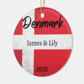 Dänemark Flaggenverzierung, Personalisiertes Dänem Keramik Ornament (Links)