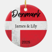 Dänemark Flaggenverzierung, Personalisiertes Dänem Keramik Ornament (Hinten)