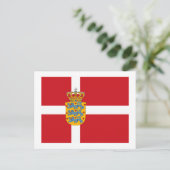 Dänemark Flagw COA Postcard Postkarte (Stehend Vorderseite)