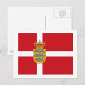 Dänemark Flagw COA Postcard Postkarte (Vorne/Hinten)