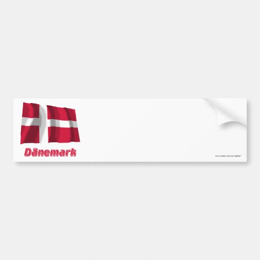 Dänemark Fliegende Flagge MIT Namen Autoaufkleber (Vorne)