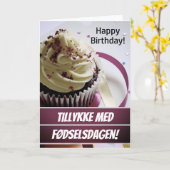 Dänemark Fødselsdagskort Danish Happy Birthday Karte (Gelbe Blume)