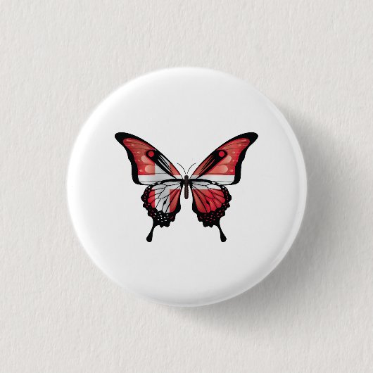 Dänemark Frack-Schmetterlingsflaggenaufkleber Button (Vorderseite)