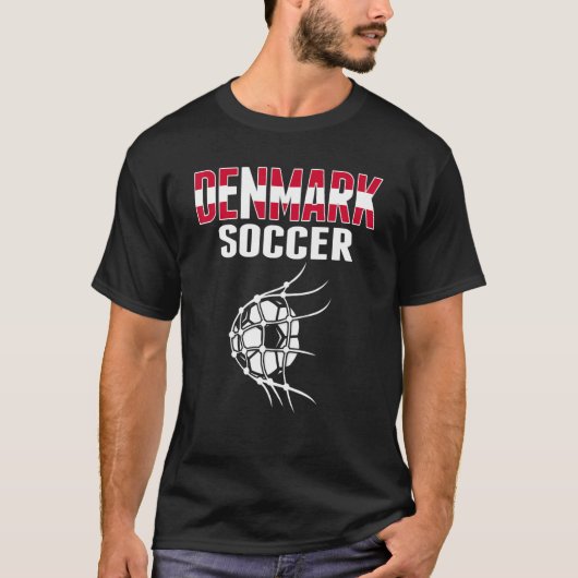 Dänemark Fußball-Ball im Nettoziel Dänischer Fußba T-Shirt (Vorderseite)