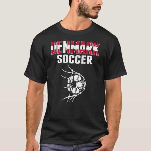Dänemark Fußball-Ball im Nettoziel Dänischer Fußba T-Shirt (Vorderseite)
