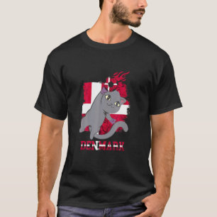 Dänemark Fußball Dänen Katze Dänemark-Flagge Dänis T-Shirt