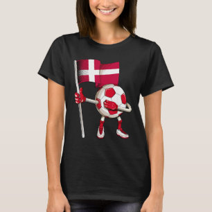 Dänemark Fußballtrikot Dänische Flagge Footll Dab  T-Shirt