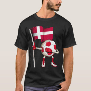 Dänemark Fußballtrikot Dänische Flagge Footll Dab  T-Shirt