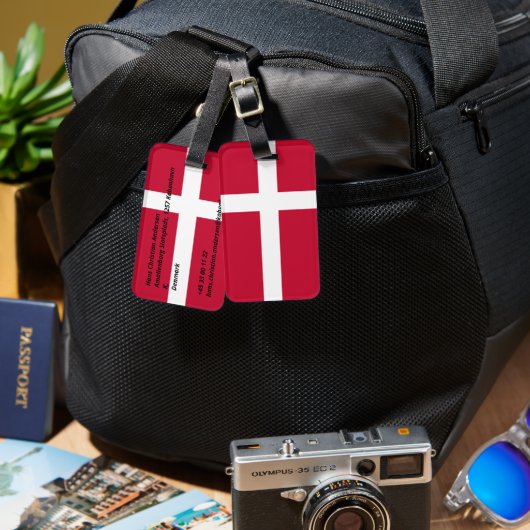 Dänemark Gepäckanhänger (Vorderseite & Rückseite)