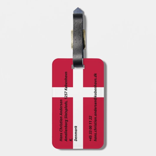 Dänemark Gepäckanhänger (Rückseite vertikal)