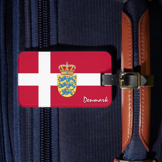 Dänemark Gepäckmarken, patriotische dänische Flagg Gepäckanhänger (Vorderseite Insitu 4)